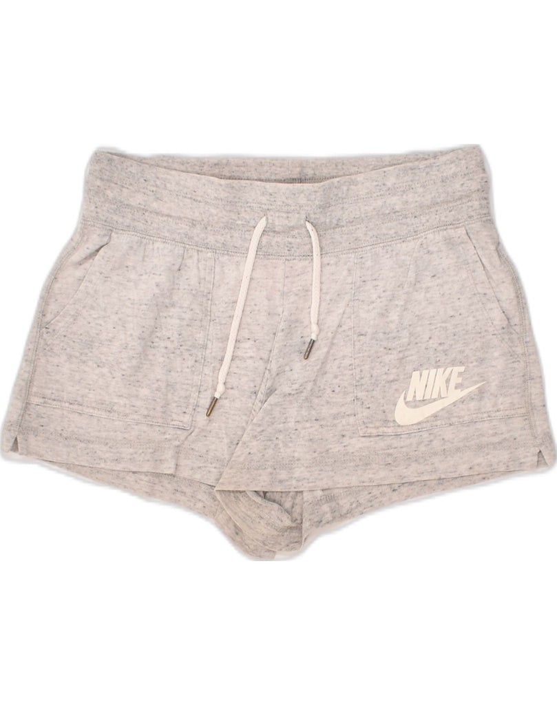 NIKE Womens Sport Shorts UK 8 Small Grey Cotton | Vintage Nike | Thrift | Second-Hand Nike | Used Clothing | Messina Hembry 