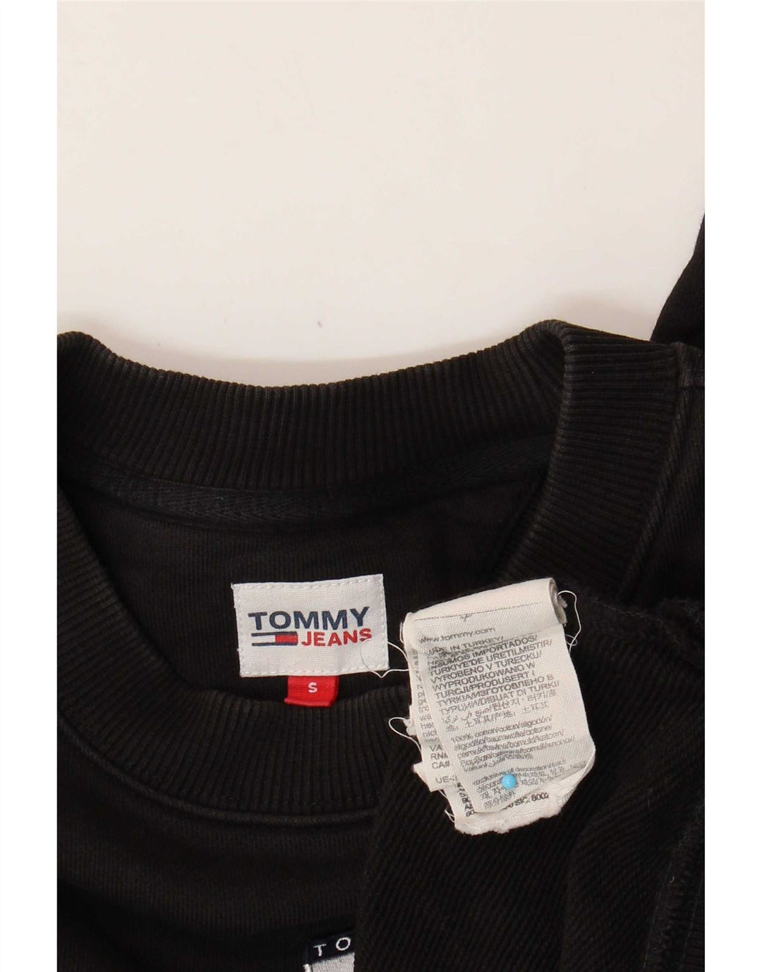 Tommy Hilfiger Womens Crop Oversized Sweatshirt Jumper UK 10 Small Black