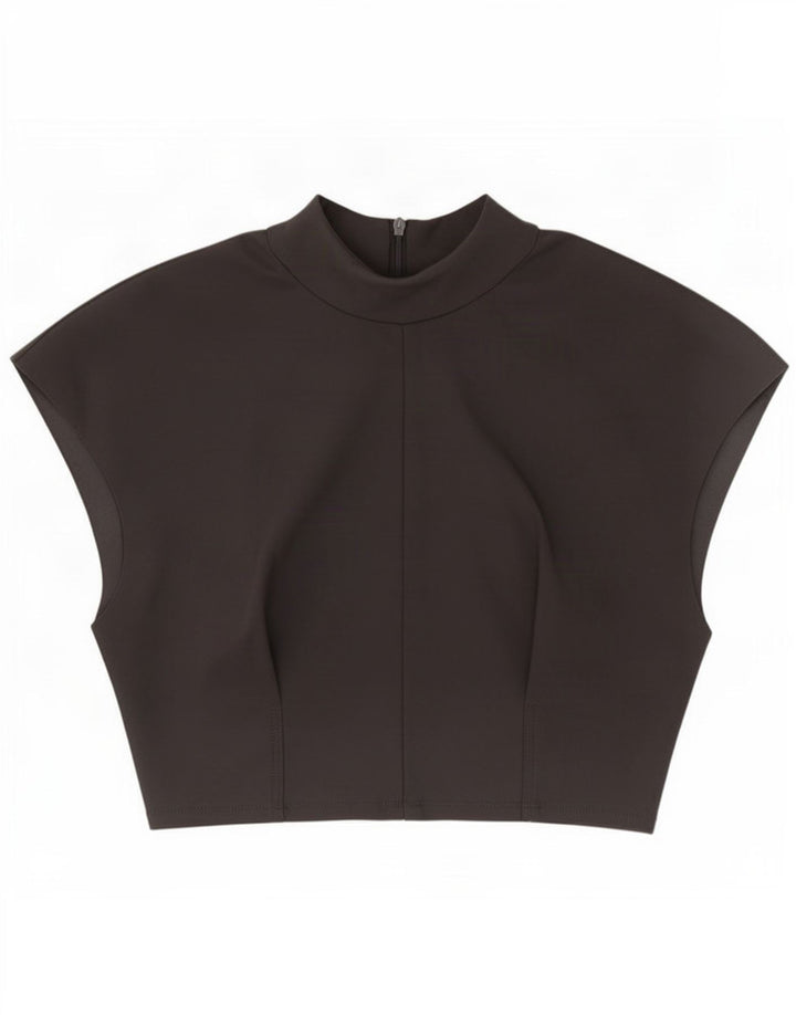 Zara Womens Crop Blouse Top UK 10 Small Black
