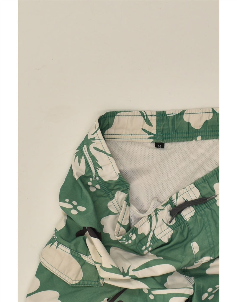 QUIKSILVER Boys Graphic Swimming Shorts 13-14 Years Green Floral | Vintage Quiksilver | Thrift | Second-Hand Quiksilver | Used Clothing | Messina Hembry 