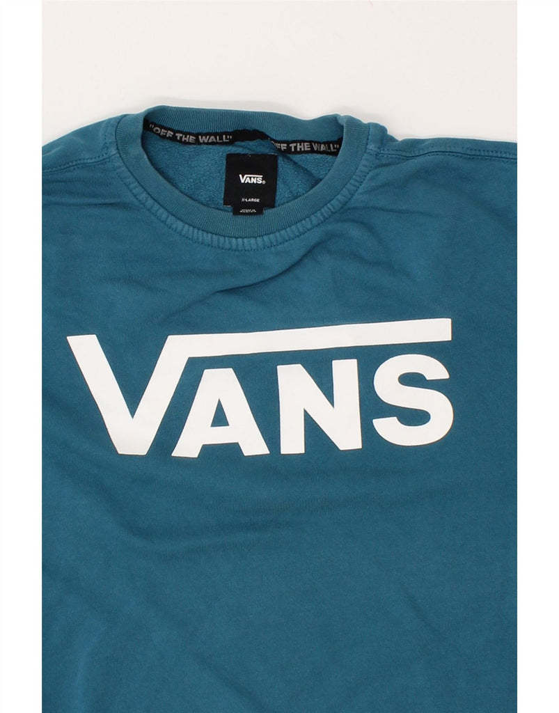 VANS Boys Graphic Sweatshirt Jumper 15-16 Years XL Blue Cotton | Vintage Vans | Thrift | Second-Hand Vans | Used Clothing | Messina Hembry 