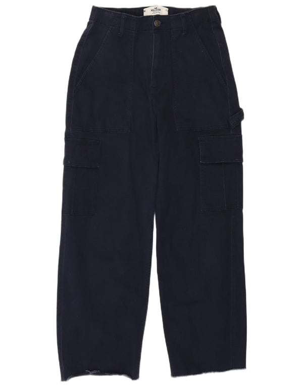 Hollister Womens Loose Fit Cargo Trousers Medium W28 L26 Navy Blue