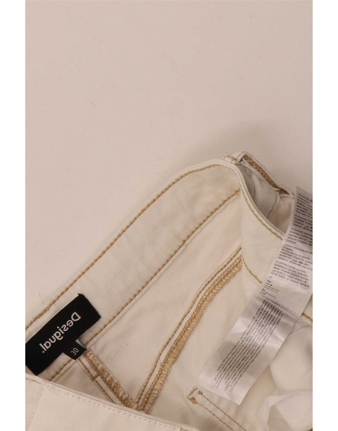 Desigual Womens Cropped Jeans W30 L25 White Cotton