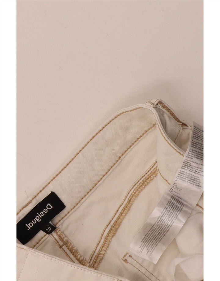 Desigual Womens Cropped Jeans W30 L25 White Cotton