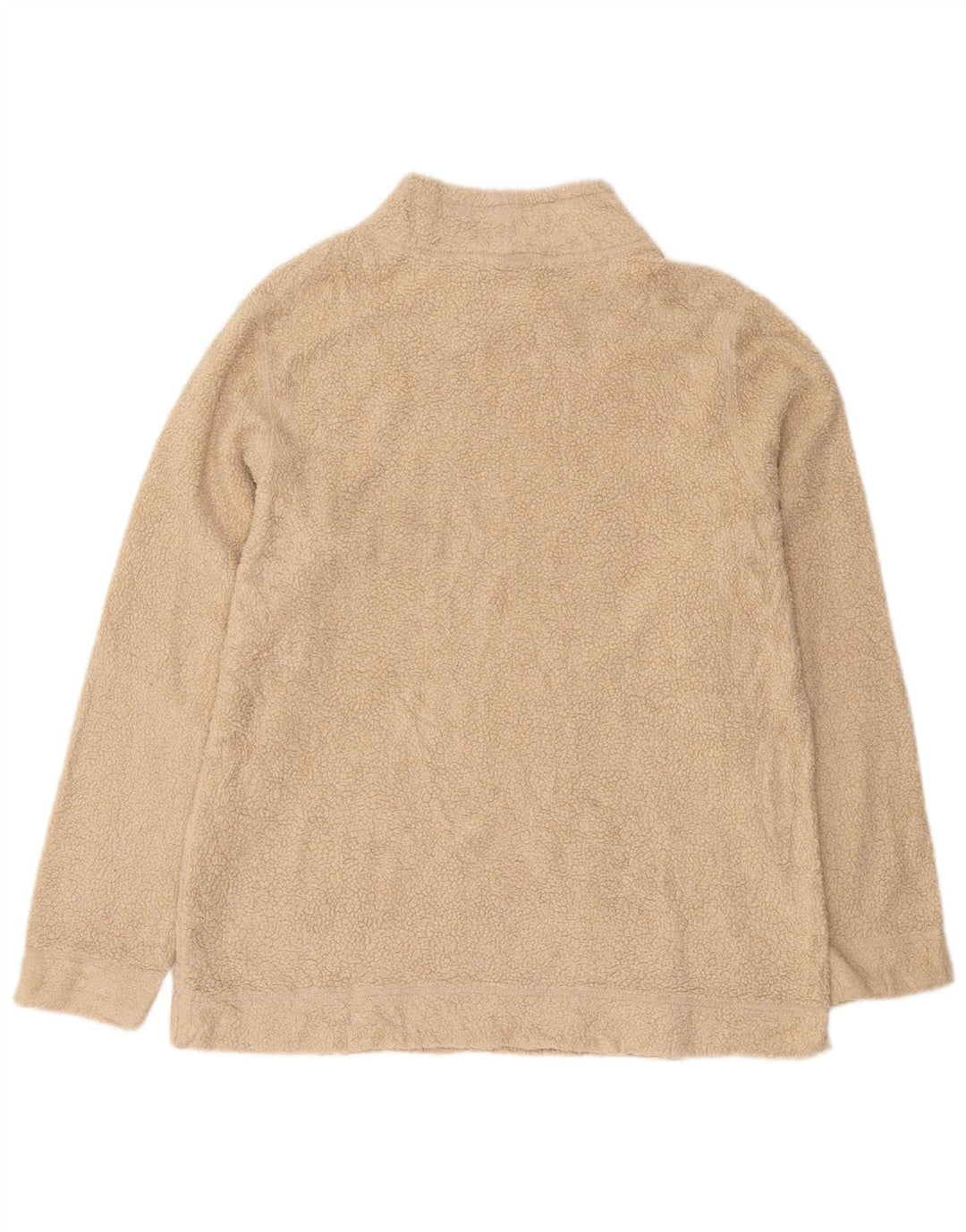 L.L.Bean Womens Fleece Jumper UK 14 Medium Beige Acrylic