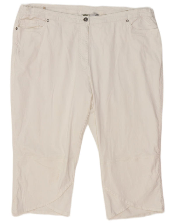 Marks & Spencer Womens Straight Capri Trousers EU 50 3XL W42 L19 White
