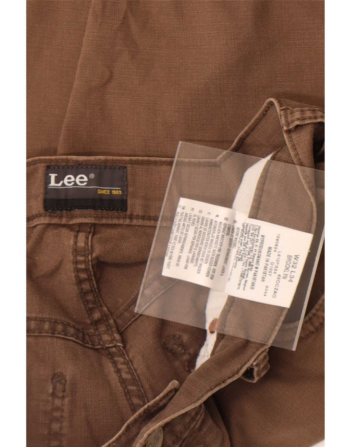 Lee Mens Straight Jeans W32 L34 Brown Cotton