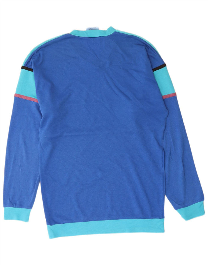 Crane Mens Top Long Sleeve IT 48/50 Medium Blue Colourblock Cotton