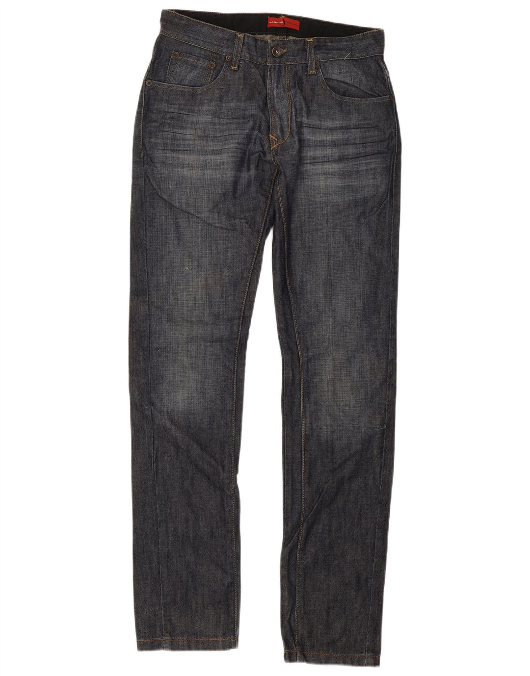 Wampum Mens Slim Jeans W30 L34 Navy Blue Cotton