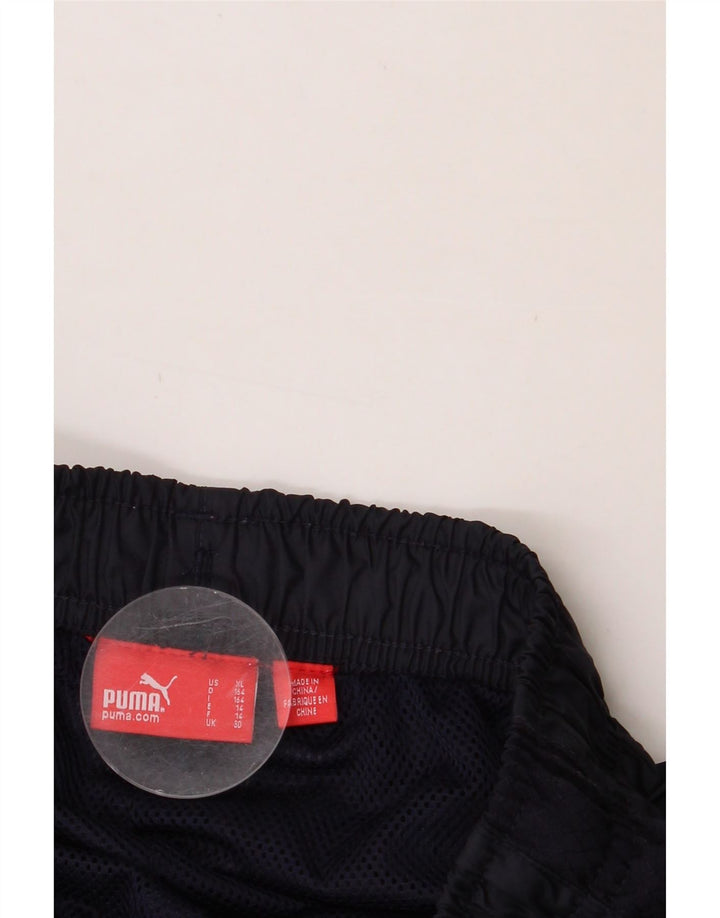 PUMA Boys Tracksuit Trousers 13-14 Years  Navy Blue Colourblock Vintage Puma and Second-Hand Puma from Messina Hembry 