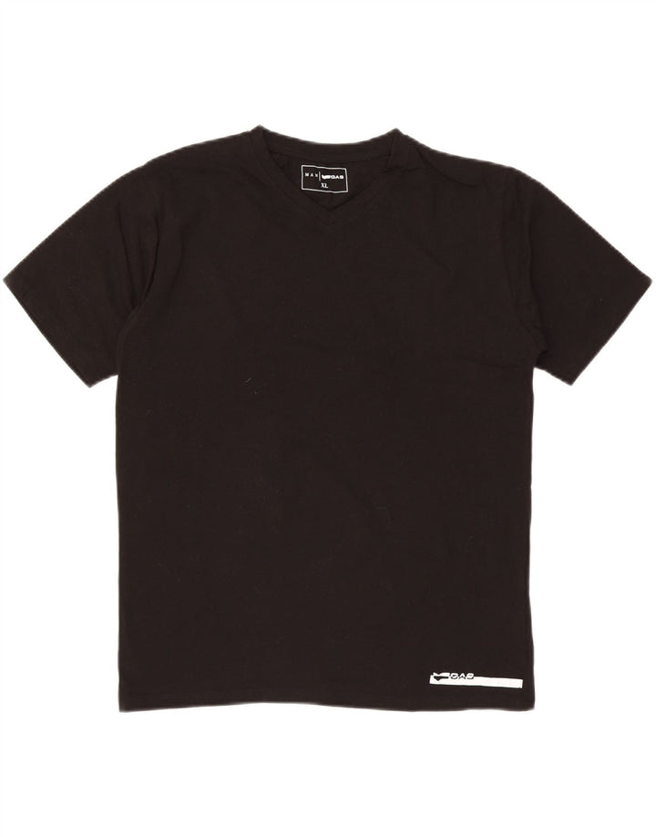 GAS Mens T-Shirt Top XL Black Cotton Vintage Gas and Second-Hand Gas from Messina Hembry 