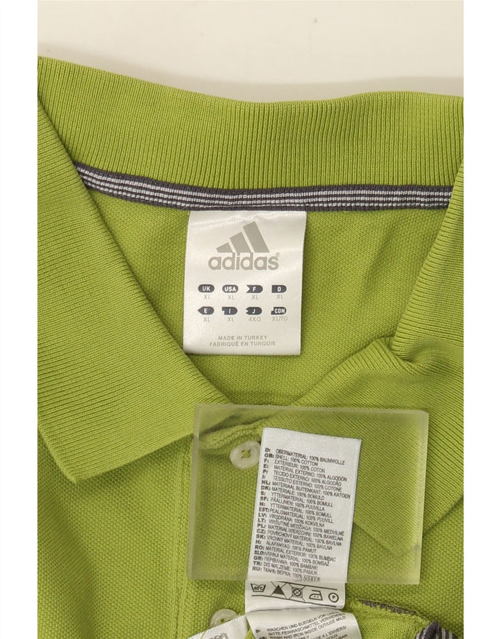 Adidas Mens Polo Shirt XL Green Cotton