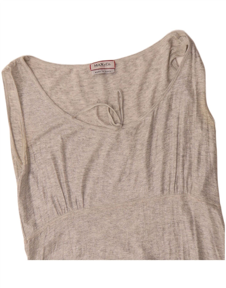 Max & Co. Womens Sleeveless Blouse Top UK 8 Small Grey Flecked