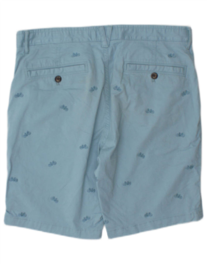 Fat Face Mens Abstract Pattern Chino Shorts W34 Large Blue Cotton