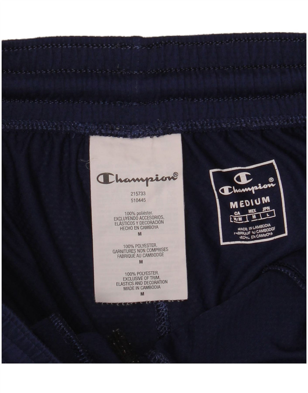 CHAMPION Mens Sport Shorts Medium  Navy Blue Polyester