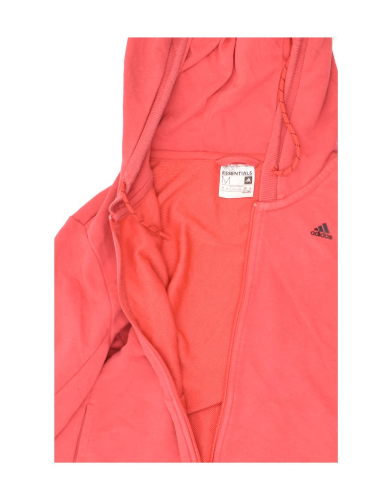 ADIDAS Womens Graphic Zip Hoodie Sweater UK 12-14 Medium Pink Cotton | Vintage Adidas | Thrift | Second-Hand Adidas | Used Clothing | Messina Hembry 