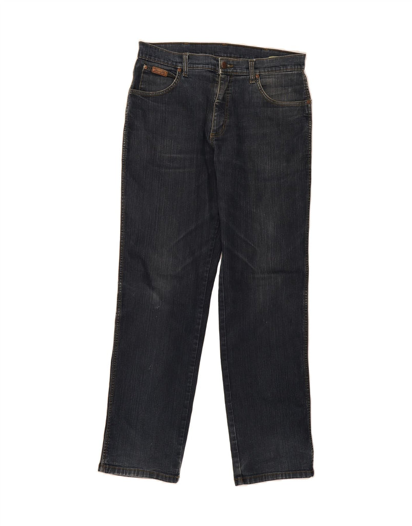 WRANGLER Mens Texas Stretch Straight Jeans W35 L34 Navy Blue Cotton Vintage Wrangler and Second-Hand Wrangler from Messina Hembry 