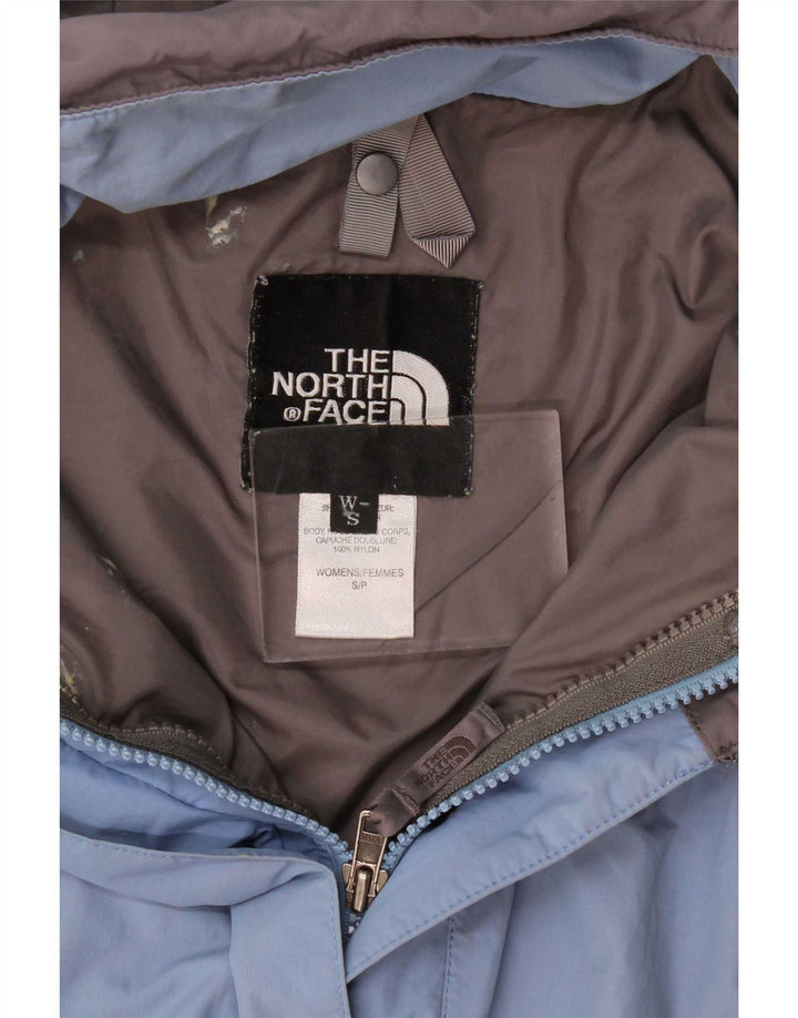 The North Face Womens Hooded Rain Jacket UK 10 Small Blue Colourblock