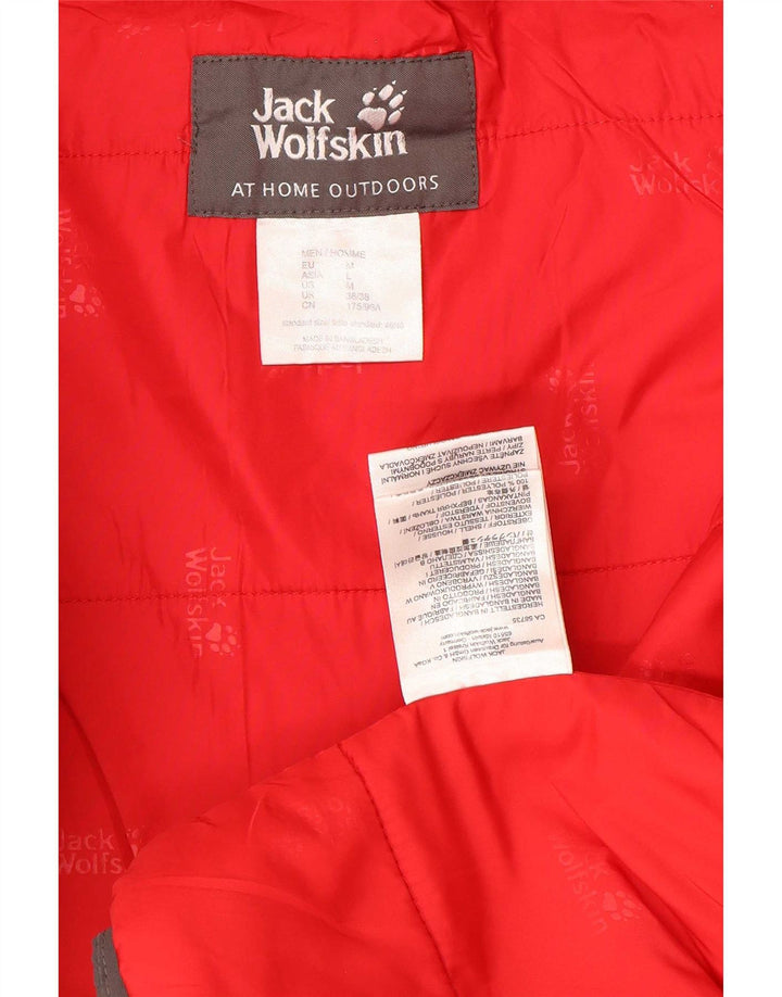 Jack Wolfskin Mens Hooded Windbreaker Jacket UK 36/38 Medium Grey Polyester