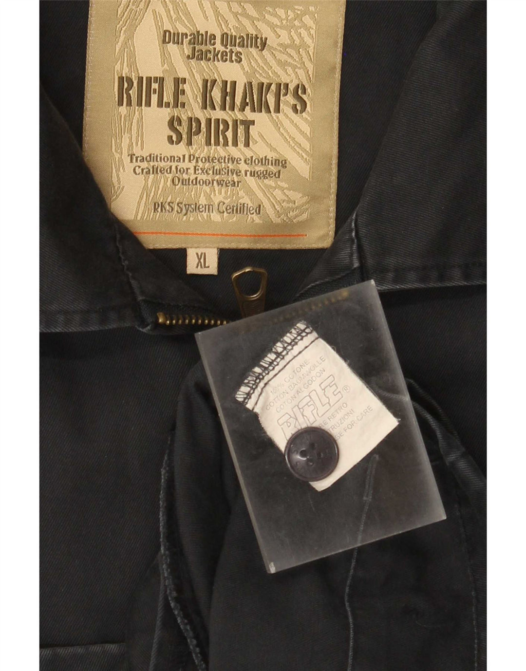 Rifle Mens Bomber Jacket UK 42 XL Navy Blue Cotton