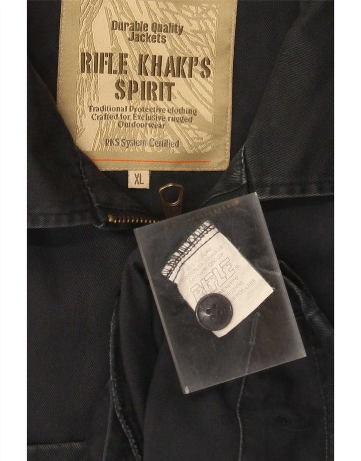 Rifle Mens Bomber Jacket UK 42 XL Navy Blue Cotton
