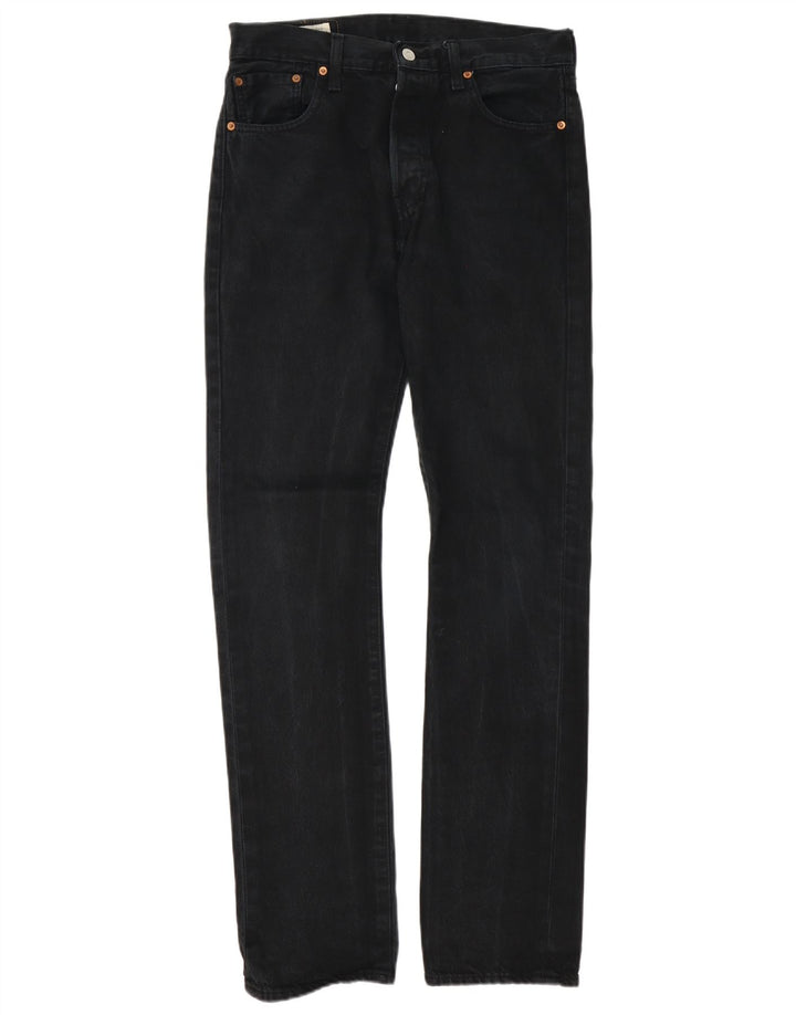 Levi's Mens 501 Straight Jeans W30 L34 Black Cotton
