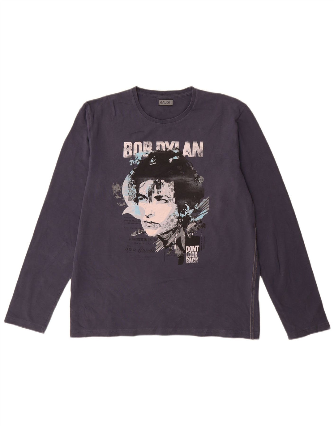 Gaudi Mens Graphic Top Long Sleeve 2XL Navy Blue Cotton