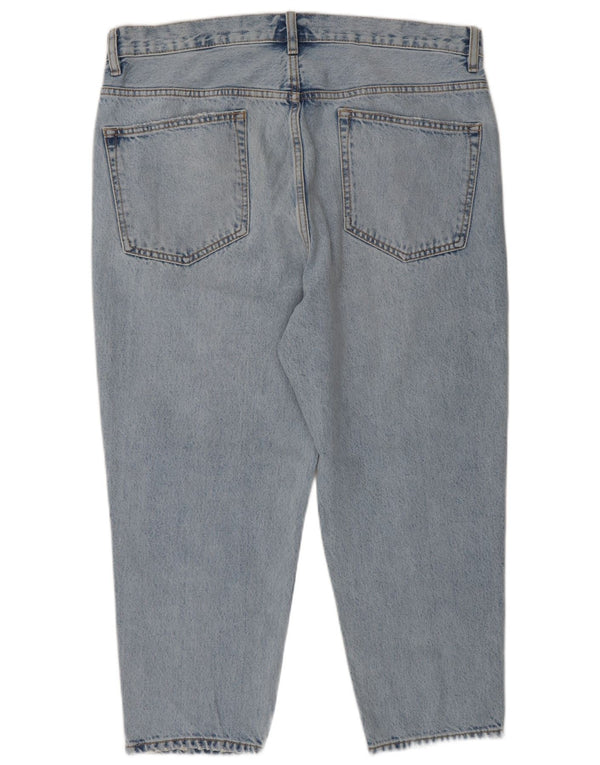 Zara Mens Cropped Tapered Jeans EU 44 Large W34 L23 Blue Cotton