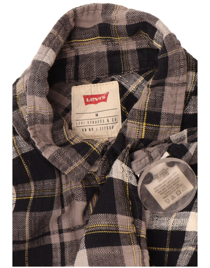 Levi's Mens Flannel Shirt Medium Grey Check Cotton