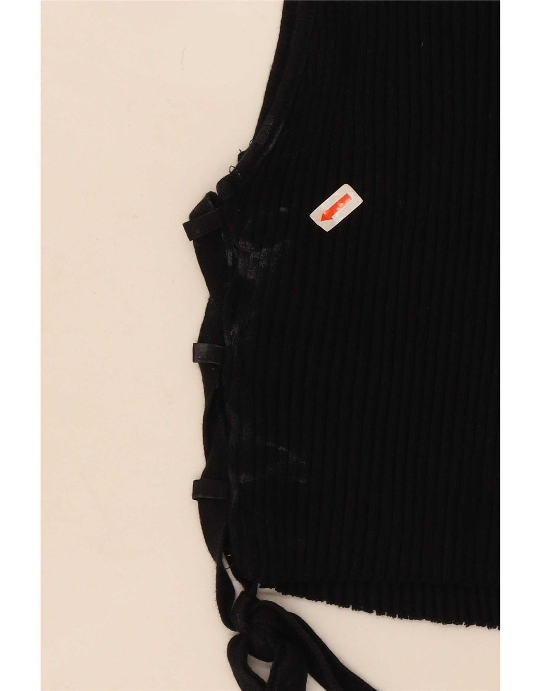 Zara Womens Crop Vest Top UK 14 Large Black