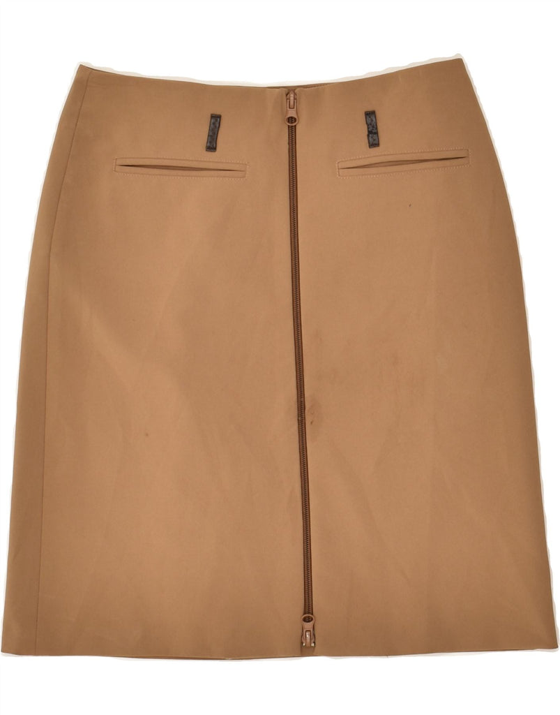 VINTAGE Womens Straight Skirt IT 40 Small W26 Brown Polyester | Vintage Vintage | Thrift | Second-Hand Vintage | Used Clothing | Messina Hembry 