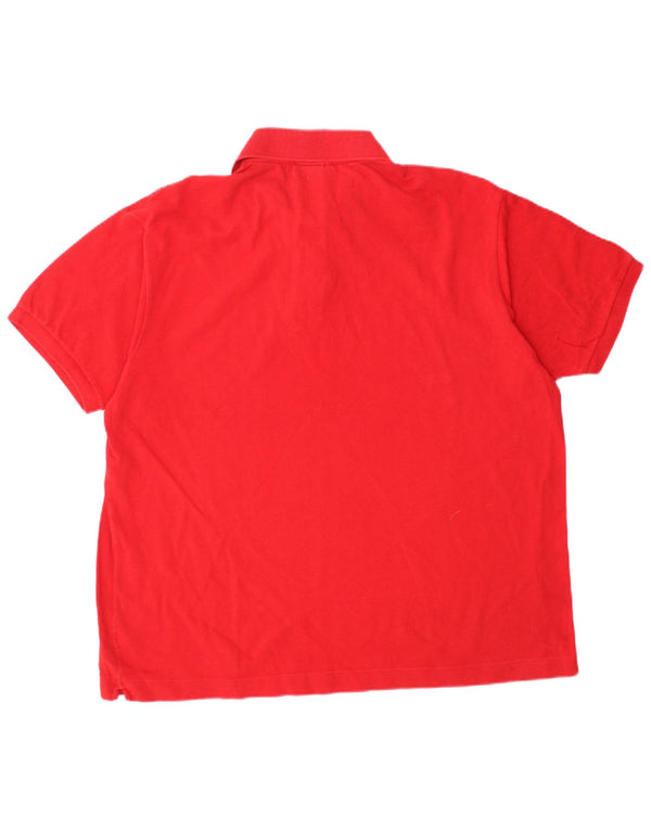 LACOSTE Mens Classic Fit Polo Shirt Size 7 2XL Red Cotton