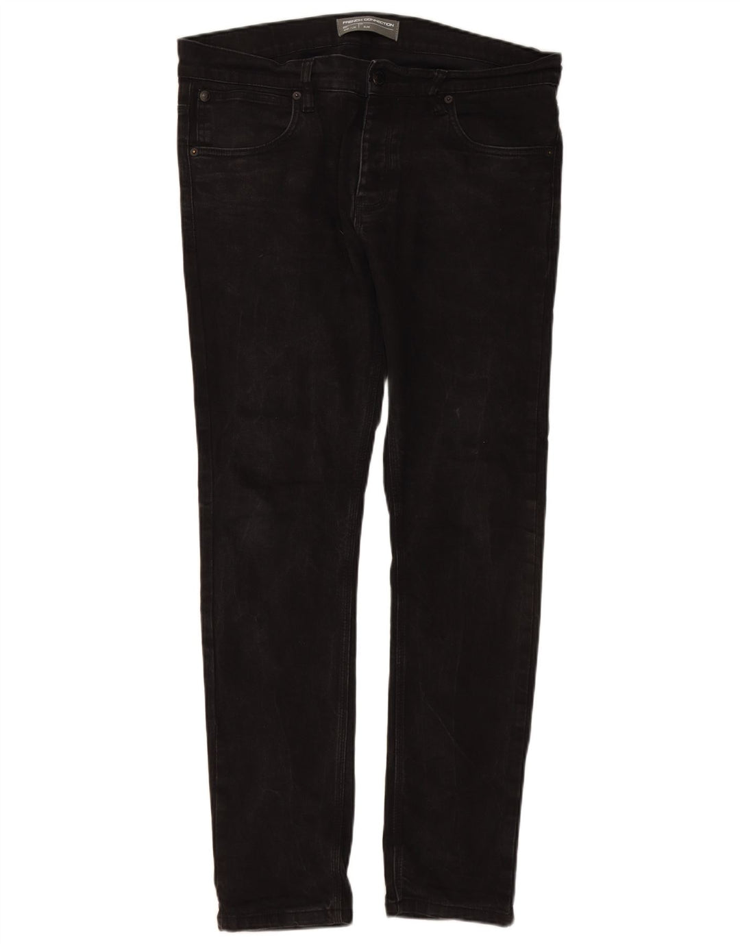 FRENCH CONNECTION Mens Slim Jeans W36 L32  Black Cotton