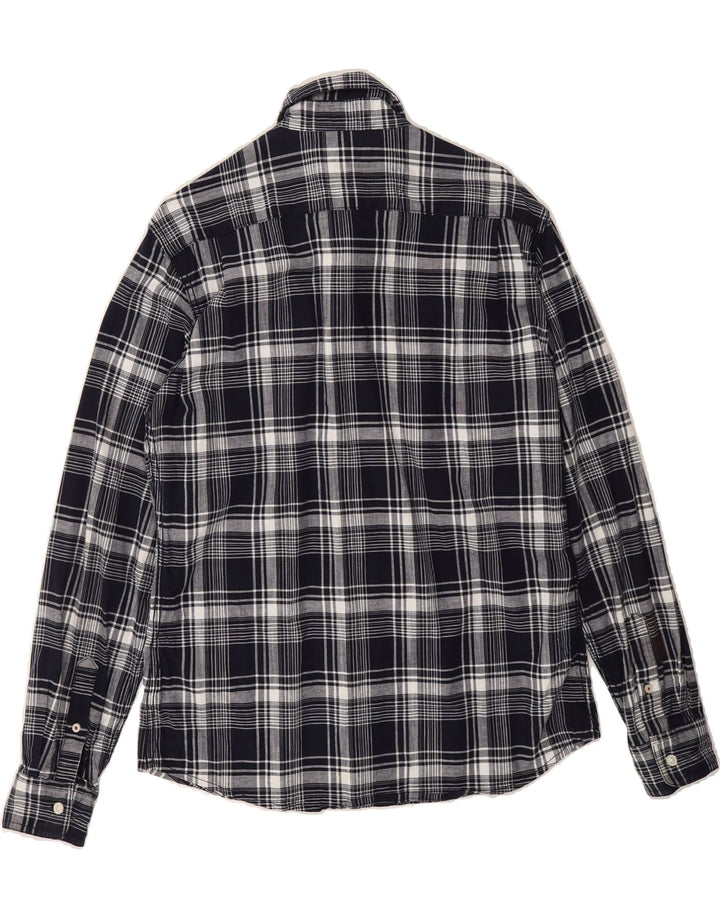 WRANGLER Mens Flannel Shirt Medium Navy Blue Check Cotton Vintage Wrangler and Second-Hand Wrangler from Messina Hembry 