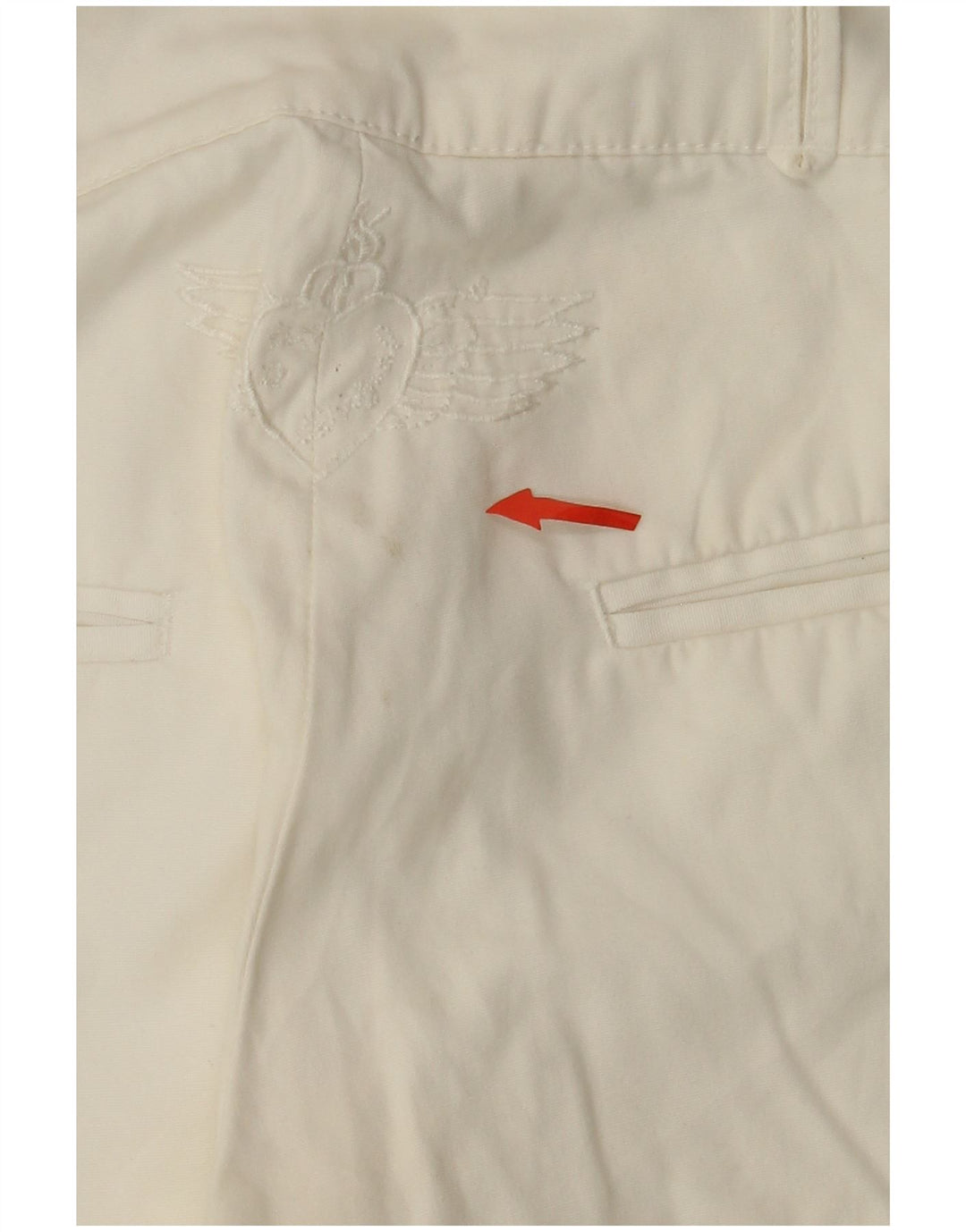 DESIGUAL Womens Straight Chino Trousers EU 38 Medium W30 L28 White Cotton