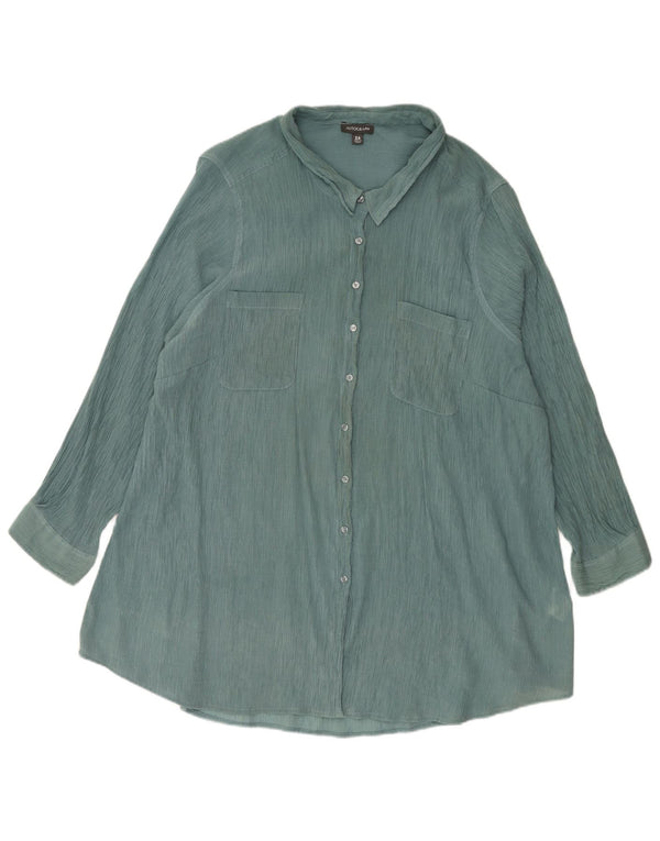 Marks & Spencer Womens Autograph Shirt UK 26 5XL Green Viscose