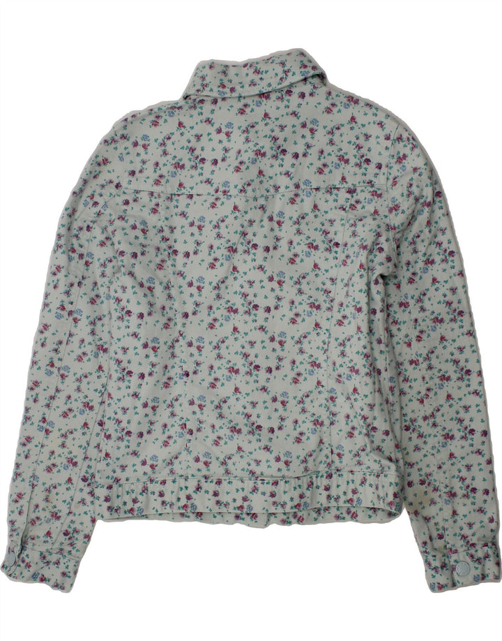 BENETTON Girls Denim Jacket 7-8 Years Blue Floral Vintage Benetton and Second-Hand Benetton from Messina Hembry 