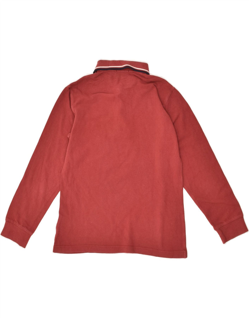 FRED PERRY Boys Long Sleeve Polo Shirt 13-14 Years Red Cotton Vintage Fred Perry and Second-Hand Fred Perry from Messina Hembry 