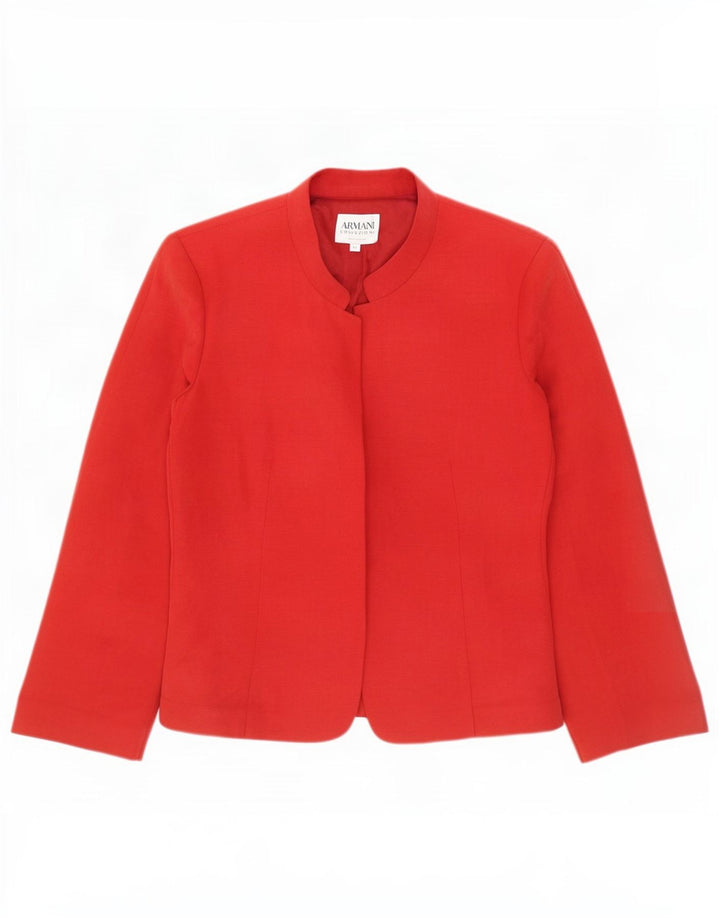 Armani Collezioni Womens Blazer Jacket IT 42 Medium Red Linen