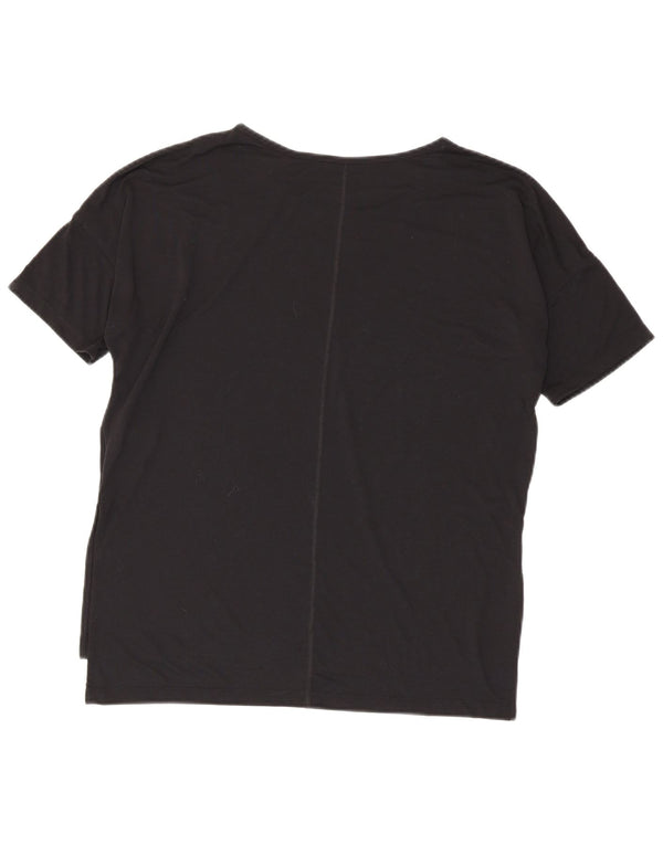 Nike Womens Dri Fit Oversized T-Shirt Top UK 14 Medium Black Polyester