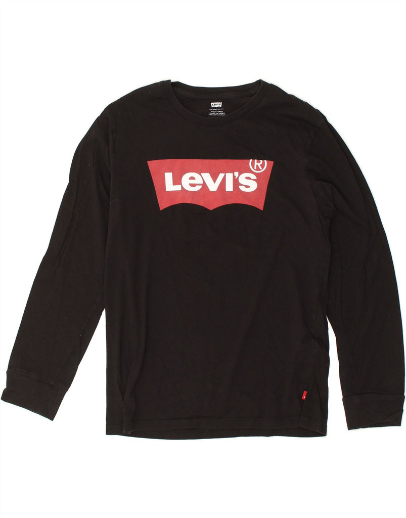 LEVI'S Mens Graphic Top Long Sleeve Small Black Cotton | Vintage Levi's | Thrift | Second-Hand Levi's | Used Clothing | Messina Hembry 