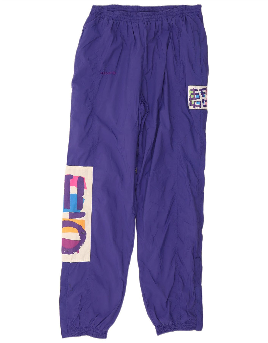 Vintage Mens Graphic Tracksuit Trousers Joggers Medium Purple
