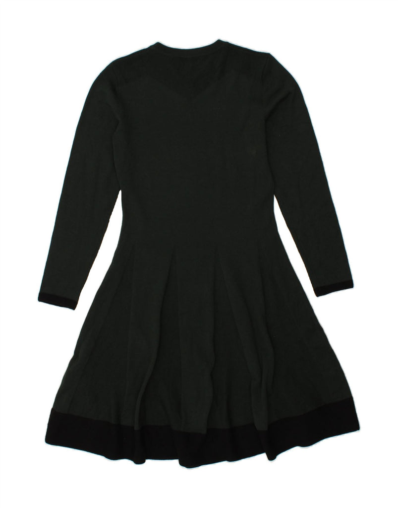 HOBBS Womens Long Sleeve Jumper Dress UK 10 Small  Green Merino Wool | Vintage Hobbs | Thrift | Second-Hand Hobbs | Used Clothing | Messina Hembry 