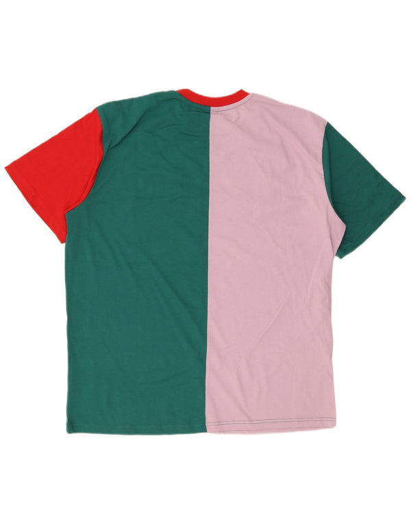 Karl Kani Mens Graphic T-Shirt Top Large Green Colourblock Cotton