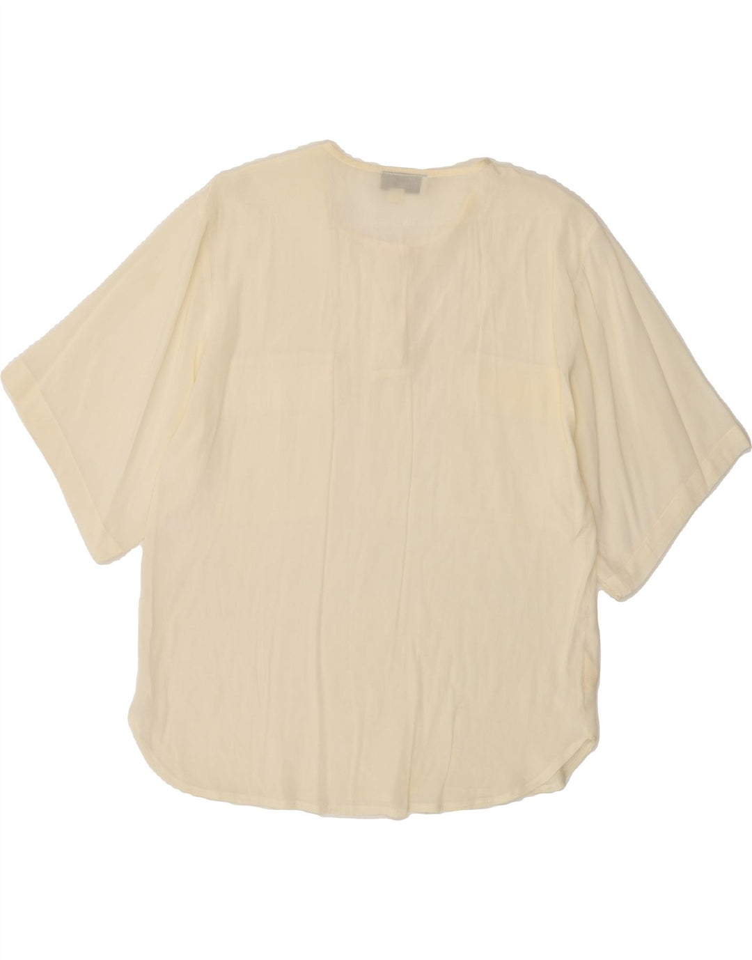 VINTAGE Womens Blouse Top UK 14 Medium Off White Acetate Vintage Vintage and Second-Hand Vintage from Messina Hembry 