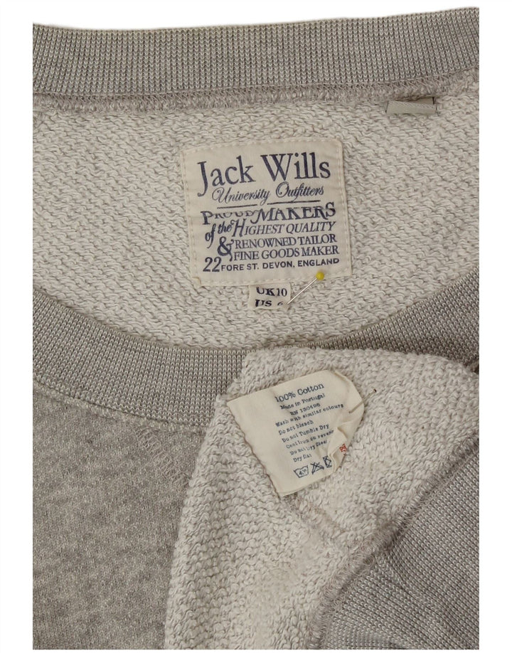 Jack Wills Womens Oversized Sweatshirt Jumper UK 10 Small Grey Flecked