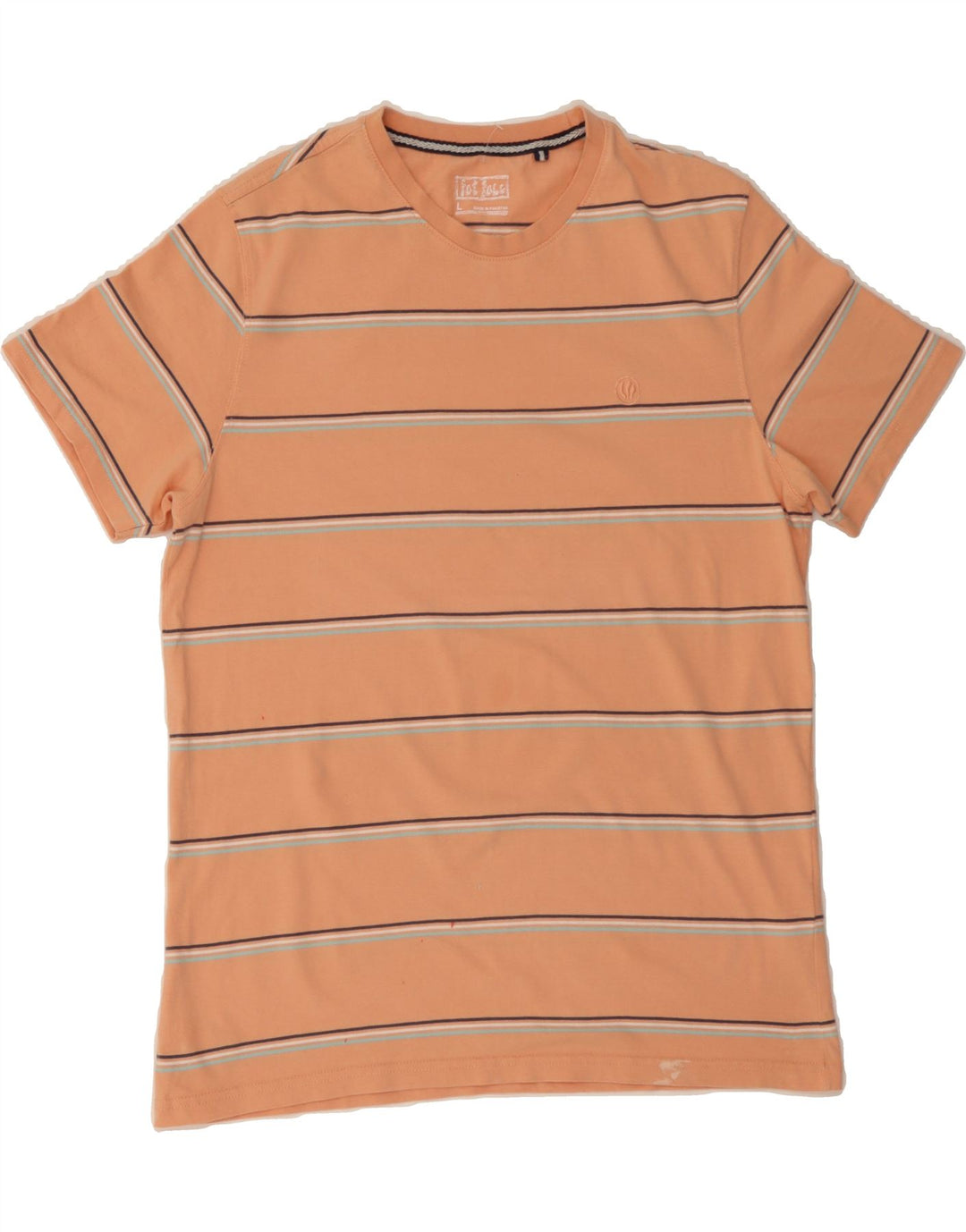 FAT FACE Mens T-Shirt Top Large Orange Striped Cotton Vintage Fat Face and Second-Hand Fat Face from Messina Hembry 