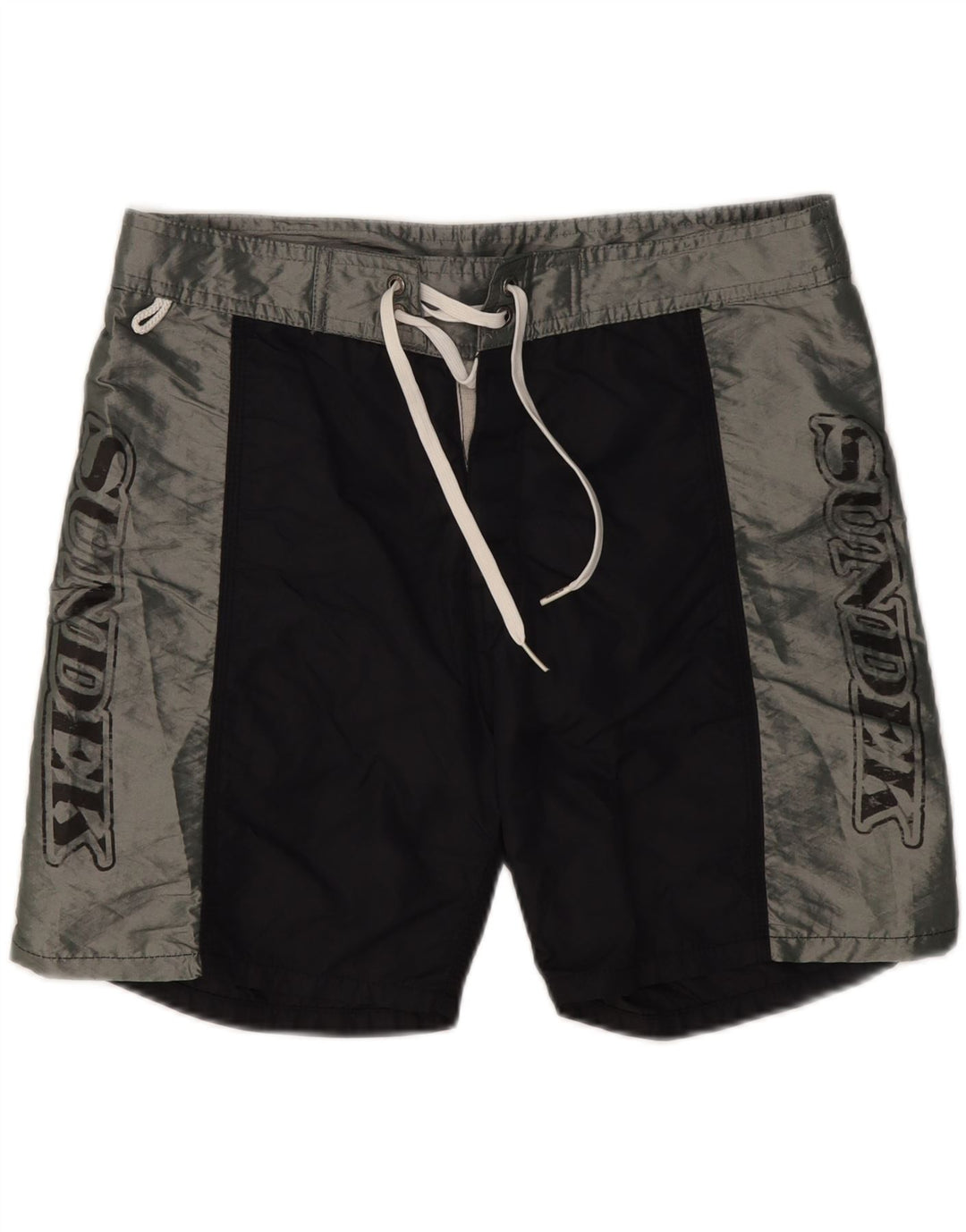 SUNDEK Mens Graphic Swimming Shorts Medium  Black Colourblock Nylon