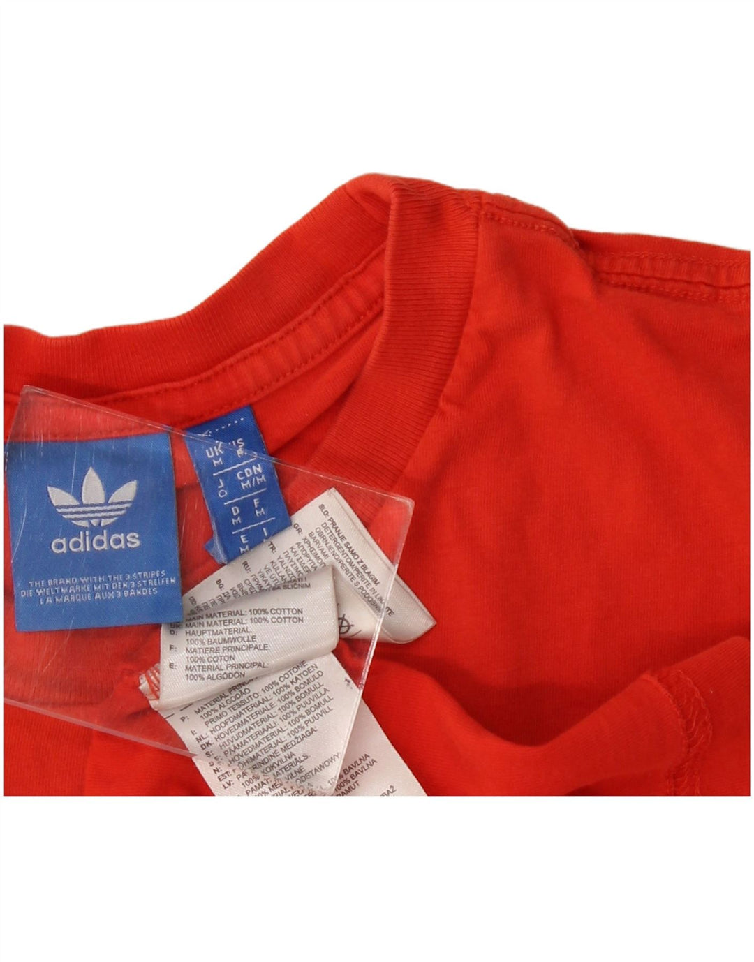 Adidas Mens Graphic T-Shirt Top Medium Red Cotton