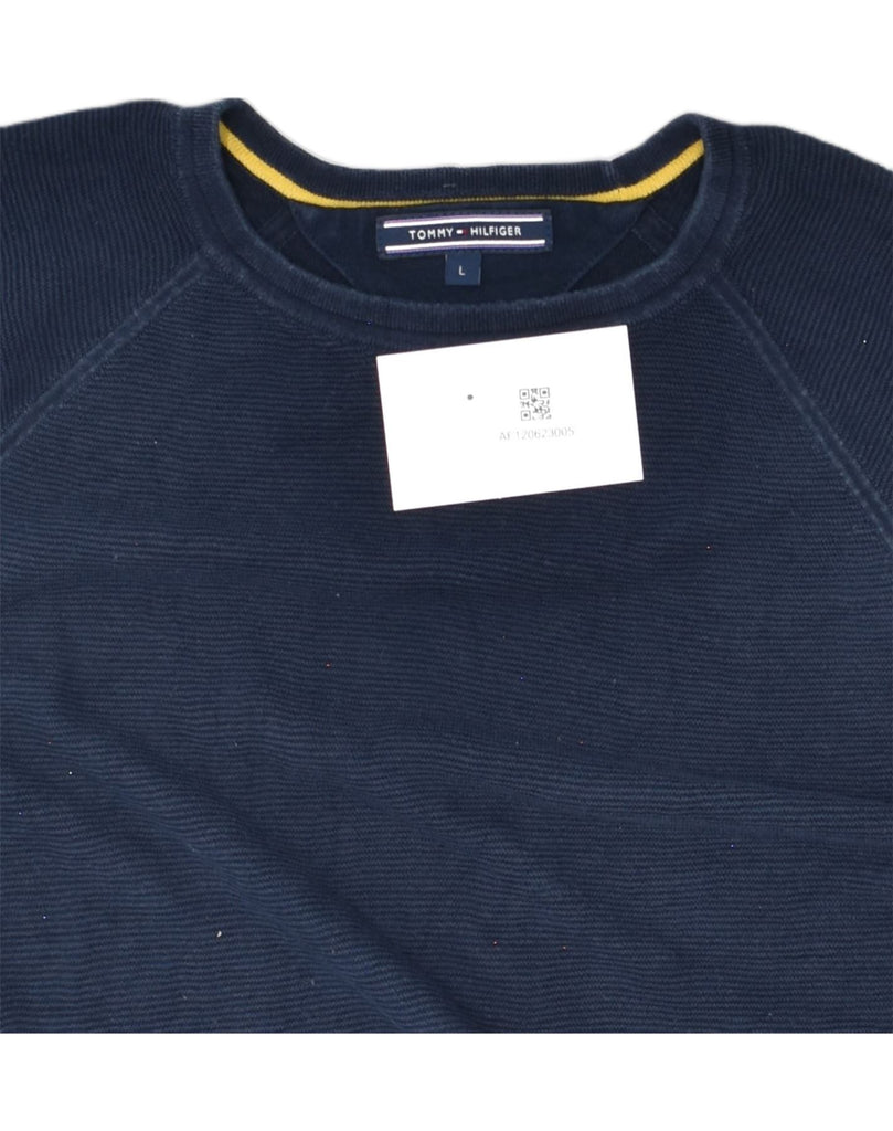 TOMMY HILFIGER Womens Crew Neck Jumper Sweater UK 16 Large Navy Blue | Vintage Tommy Hilfiger | Thrift | Second-Hand Tommy Hilfiger | Used Clothing | Messina Hembry 